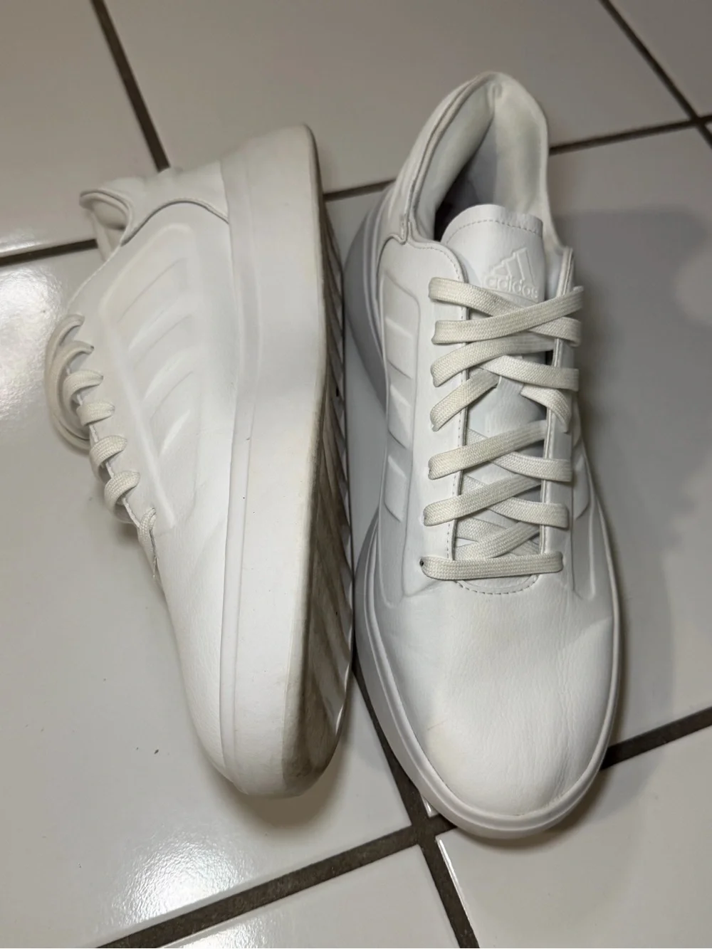 adidas White Low-Top Leather Sneakers